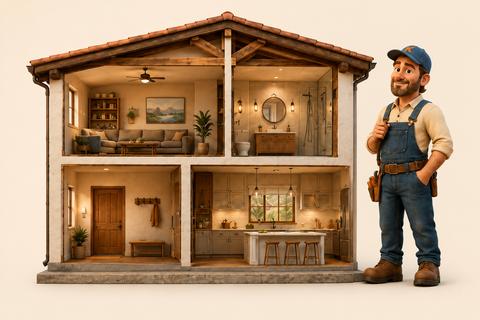 Interactive Southern Utah cutaway house and handyman